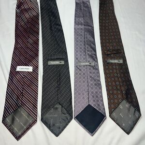 Today’s Man & Calvin Klein 4-Tie Bundle 100% Silk 3 1/4” - 3 1/2” Made In Italy
